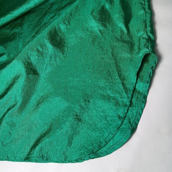 GJ Clar Blouse Size 18/20 Pullover Short Sleeve Green Crinkle Vintage Retro 80s - Picture 12 of 12